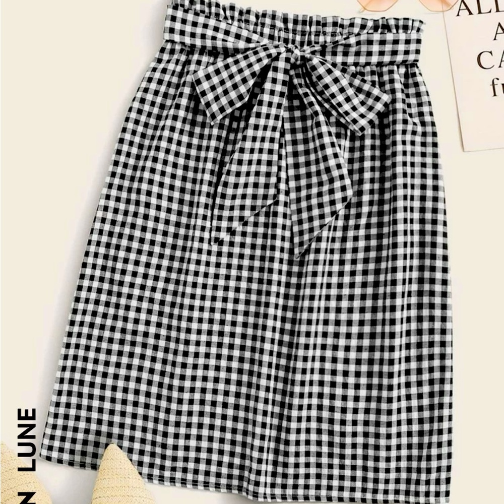 Women’s paper bag midi skirt